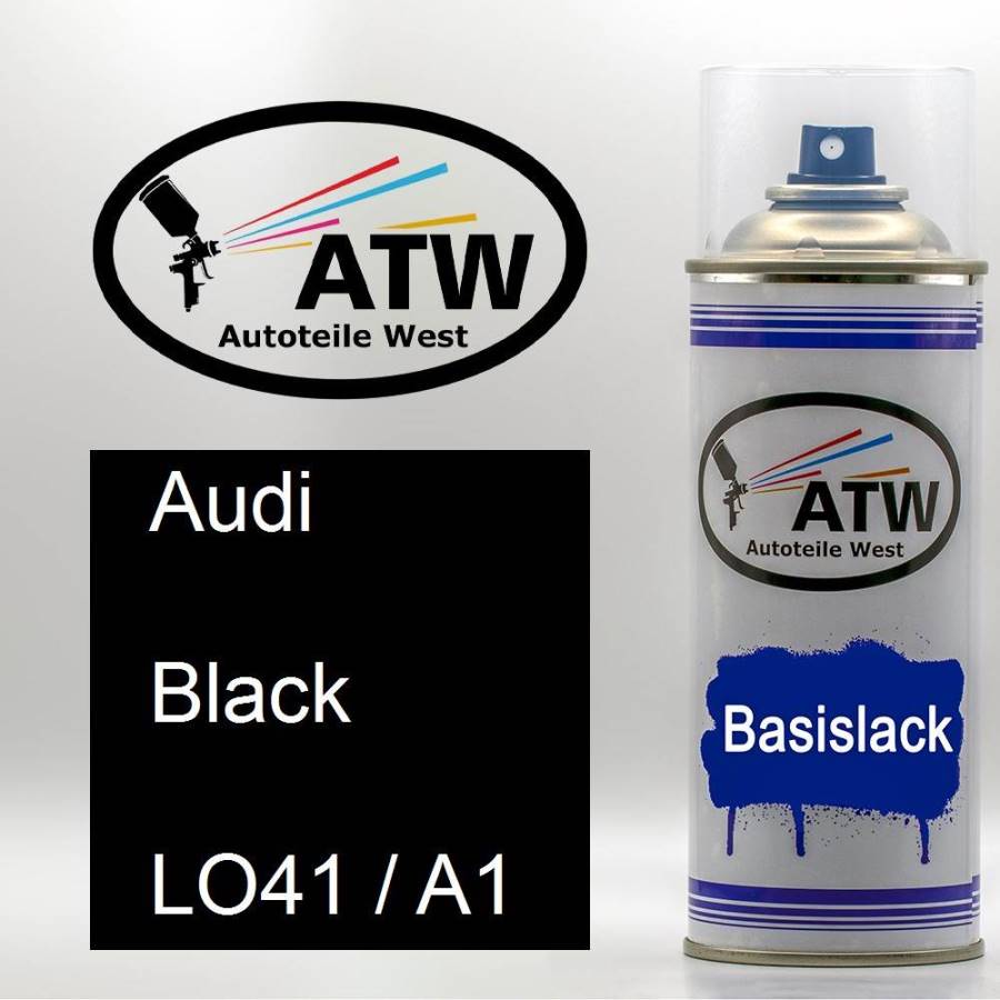 Audi, Black, LO41 / A1: 400ml Sprühdose, von ATW Autoteile West.